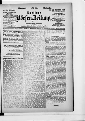 Berliner Börsen-Zeitung vom 22.11.1893