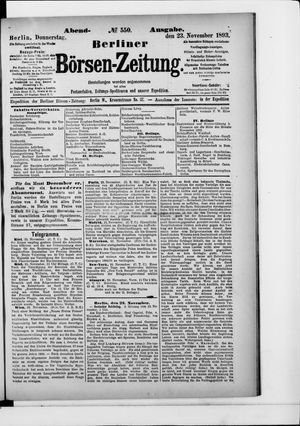 Berliner Börsen-Zeitung vom 23.11.1893