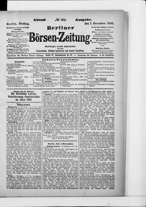 Berliner Börsen-Zeitung on Dec 1, 1893