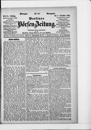 Berliner Börsen-Zeitung on Dec 3, 1893