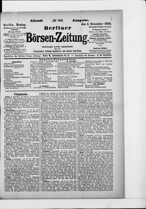 Berliner Börsen-Zeitung on Dec 4, 1893