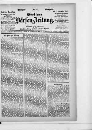 Berliner Börsen-Zeitung on Dec 7, 1893