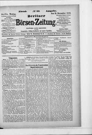 Berliner Börsen-Zeitung vom 11.12.1893