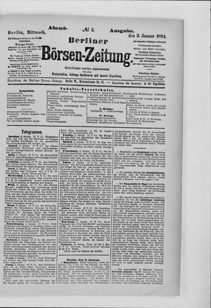 Berliner Börsen-Zeitung on Jan 3, 1894