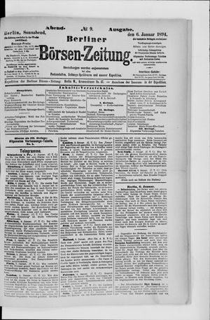 Berliner Börsen-Zeitung on Jan 6, 1894