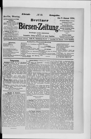 Berliner Börsen-Zeitung on Jan 9, 1894