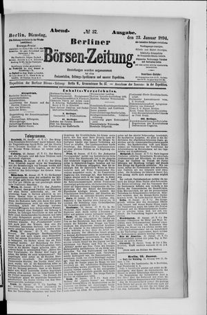 Berliner Börsen-Zeitung vom 23.01.1894