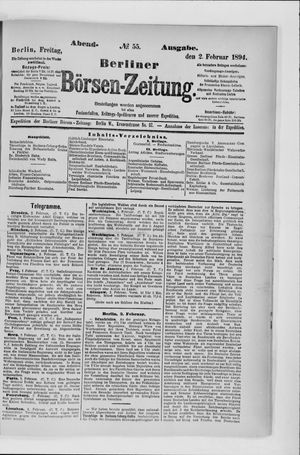 Berliner Börsen-Zeitung vom 02.02.1894