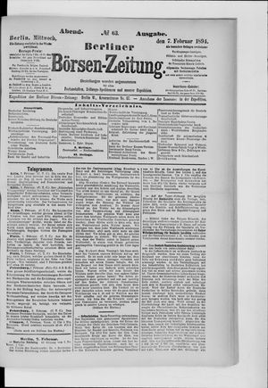Berliner Börsen-Zeitung vom 07.02.1894