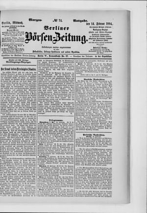 Berliner Börsen-Zeitung vom 14.02.1894