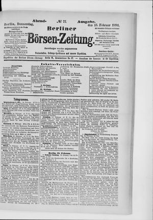 Berliner Börsen-Zeitung on Feb 15, 1894