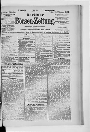 Berliner Börsen-Zeitung on Feb 27, 1894