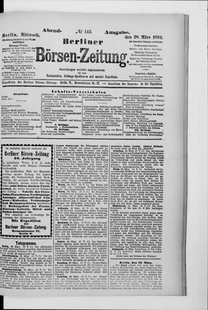 Berliner Börsen-Zeitung on Mar 28, 1894