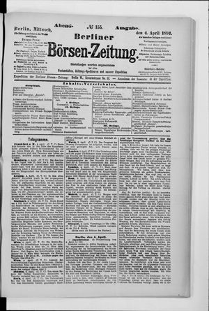 Berliner Börsen-Zeitung on Apr 4, 1894