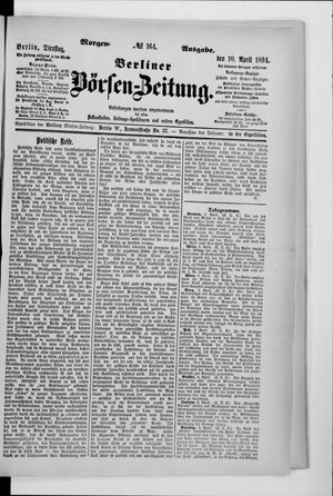 Berliner Börsen-Zeitung on Apr 10, 1894