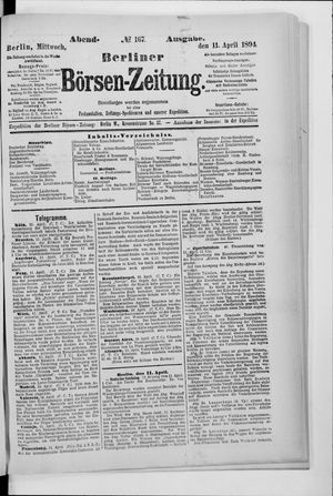 Berliner Börsen-Zeitung on Apr 11, 1894