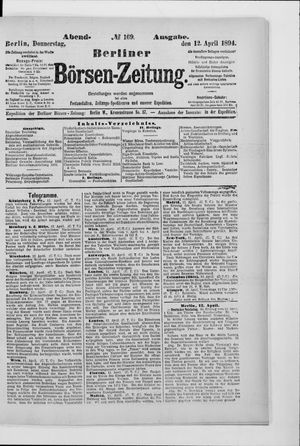 Berliner Börsen-Zeitung on Apr 12, 1894