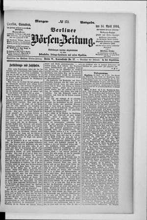 Berliner Börsen-Zeitung on Apr 14, 1894