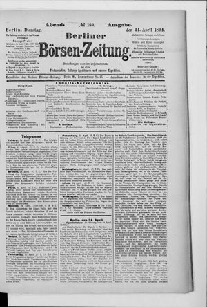 Berliner Börsen-Zeitung on Apr 24, 1894