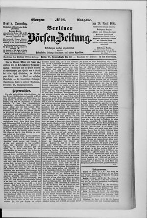 Berliner Börsen-Zeitung vom 26.04.1894