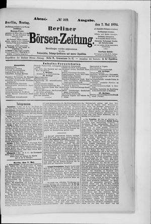 Berliner Börsen-Zeitung vom 07.05.1894