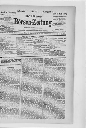 Berliner Börsen-Zeitung vom 09.05.1894