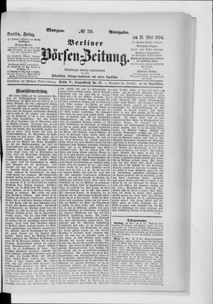 Berliner Börsen-Zeitung vom 11.05.1894