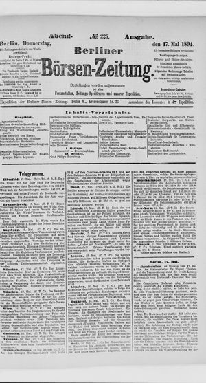 Berliner Börsen-Zeitung on May 17, 1894