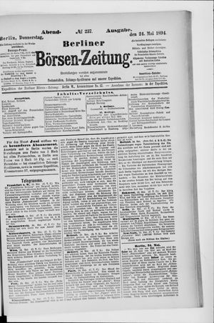Berliner Börsen-Zeitung on May 24, 1894