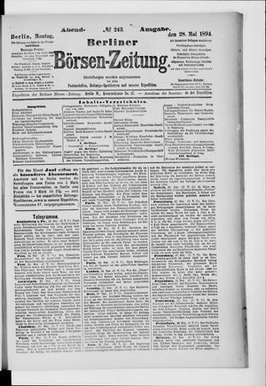 Berliner Börsen-Zeitung vom 28.05.1894