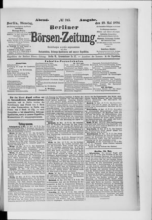 Berliner Börsen-Zeitung on May 29, 1894