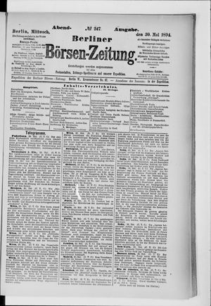 Berliner Börsen-Zeitung vom 30.05.1894