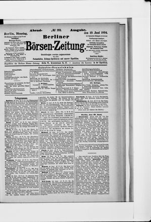 Berliner Börsen-Zeitung on Jun 19, 1894