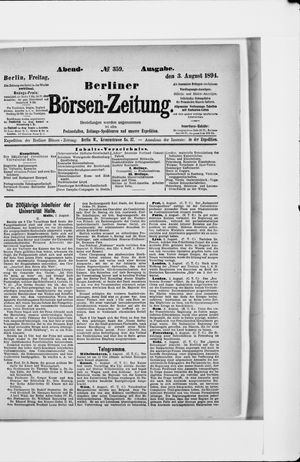 Berliner Börsen-Zeitung on Aug 3, 1894