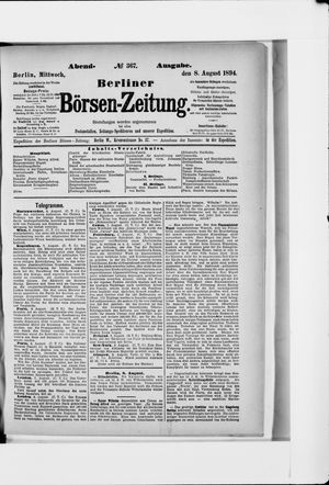 Berliner Börsen-Zeitung vom 08.08.1894