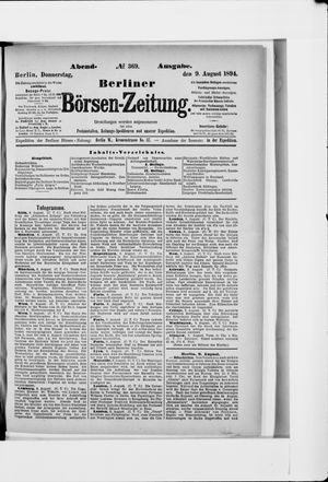Berliner Börsen-Zeitung on Aug 9, 1894