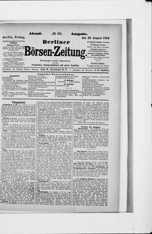 Berliner Börsen-Zeitung on Aug 10, 1894