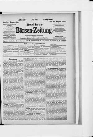 Berliner Börsen-Zeitung on Aug 16, 1894