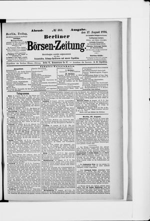 Berliner Börsen-Zeitung on Aug 17, 1894