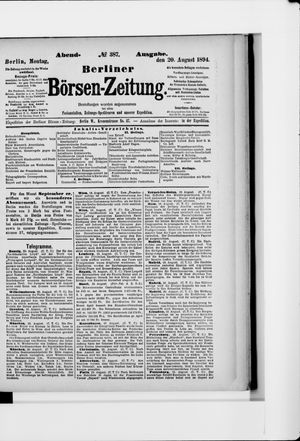 Berliner Börsen-Zeitung vom 20.08.1894
