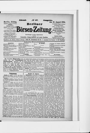 Berliner Börsen-Zeitung on Aug 31, 1894