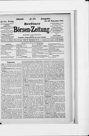 Berliner Börsen-Zeitung on Sep 10, 1894