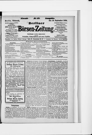 Berliner Börsen-Zeitung vom 19.09.1894
