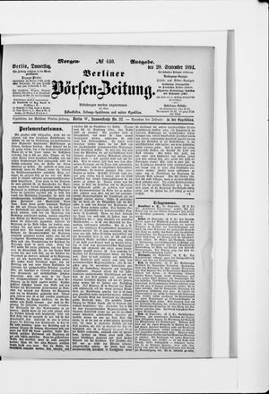 Berliner Börsen-Zeitung on Sep 20, 1894