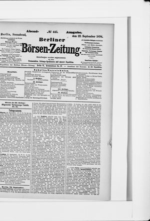 Berliner Börsen-Zeitung on Sep 22, 1894