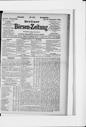 Berliner Börsen-Zeitung on Sep 27, 1894