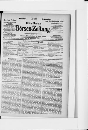 Berliner Börsen-Zeitung vom 28.09.1894