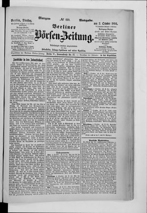 Berliner Börsen-Zeitung vom 02.10.1894