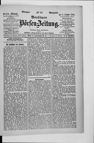 Berliner Börsen-Zeitung on Oct 3, 1894