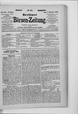 Berliner Börsen-Zeitung on Oct 5, 1894